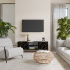 BRIGHT MESH TV-Lowboard mit 2 Türen in Schwarz