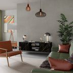 BRIGHT MESH TV-Lowboard mit 2 Türen in Schwarz