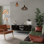 BRIGHT MESH TV-Lowboard mit 2 Türen in Schwarz