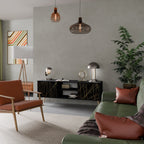 BRIGHT MESH TV-Lowboard mit 2 Türen in Schwarz