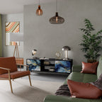 INKY MARBLE TV-Lowboard mit 2 Türen in Schwarz