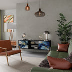 INKY MARBLE TV-Lowboard mit 2 Türen in Schwarz