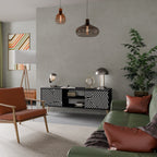 ILLUSIONARY LATTICE TV-Lowboard mit 2 Türen in Schwarz