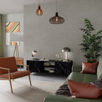 SHIMMER SPIDERGRAM TV-Lowboard mit 2 Türen in Schwarz