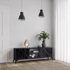 SHIMMER SPIDERGRAM TV-Lowboard mit 2 Türen in Schwarz