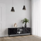 SHIMMER SPIDERGRAM TV-Lowboard mit 2 Türen in Schwarz