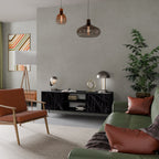 SHIMMER SPIDERGRAM TV-Lowboard mit 2 Türen in Schwarz