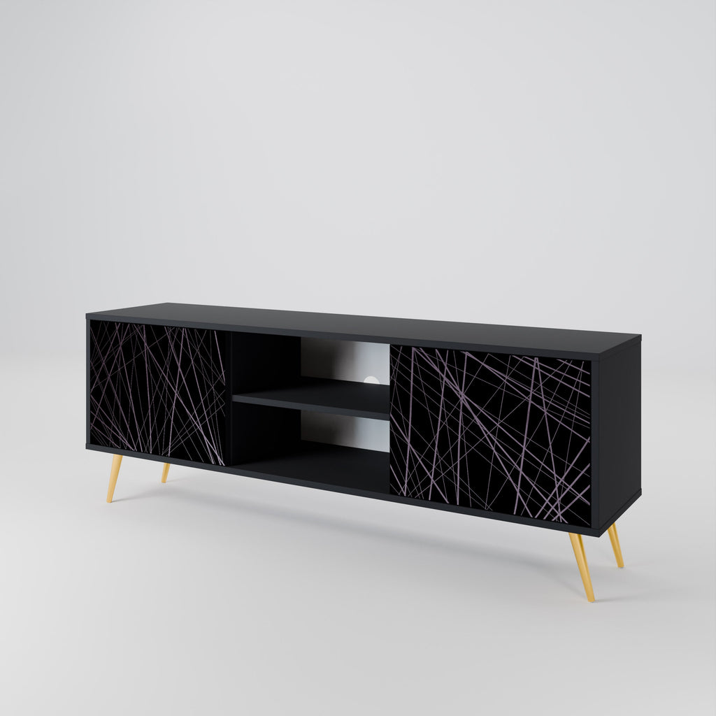 SHIMMER SPIDERGRAM TV-Lowboard mit 2 Türen in Schwarz
