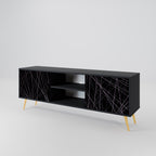 SHIMMER SPIDERGRAM TV-Lowboard mit 2 Türen in Schwarz
