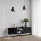 SHIMMER SPIDERGRAM TV-Lowboard mit 2 Türen in Schwarz