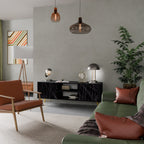 SHIMMER SPIDERGRAM TV-Lowboard mit 2 Türen in Schwarz