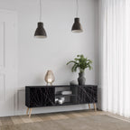 SHIMMER SPIDERGRAM TV-Lowboard mit 2 Türen in Schwarz
