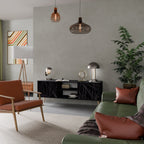 SHIMMER SPIDERGRAM TV-Lowboard mit 2 Türen in Schwarz