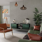 TESSELATED GREENERY TV-Lowboard mit 2 Türen in Schwarz