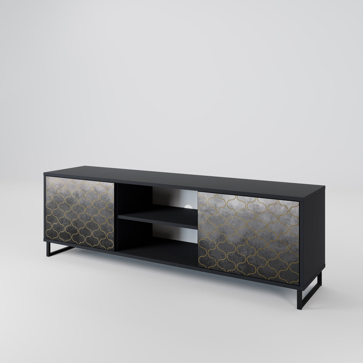 TESSELATED GRAYISH 2-türiges TV-Lowboard