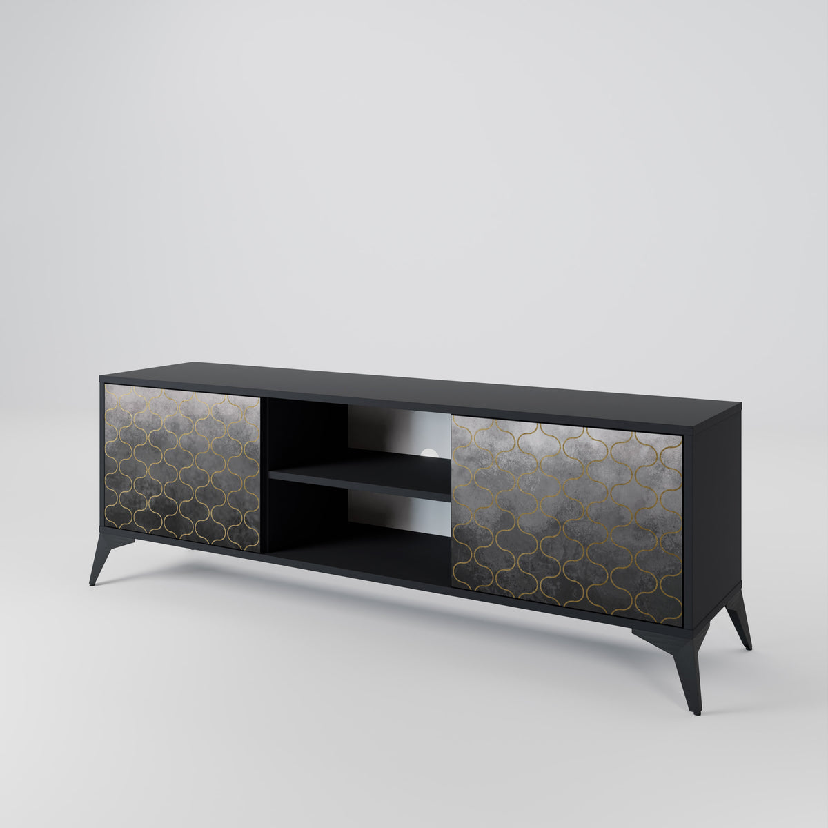 TESSELATED GRAYISH 2-türiges TV-Lowboard