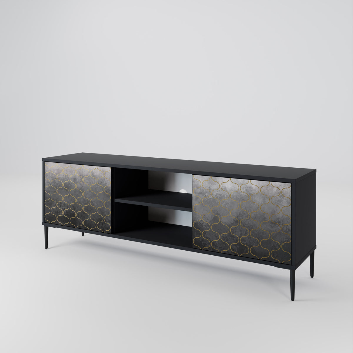 TESSELATED GRAYISH 2-türiges TV-Lowboard