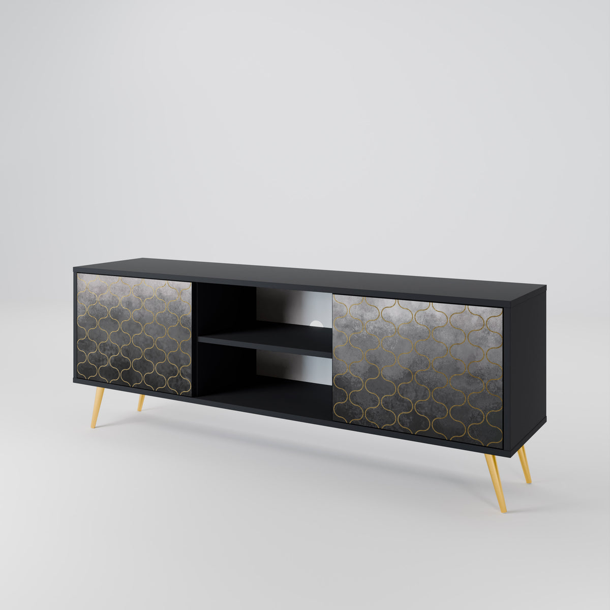 TESSELATED GRAYISH 2-türiges TV-Lowboard
