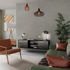 TESSELATED GRAYISH TV-Lowboard mit 2 Türen in Schwarz