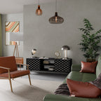 TESSELATED BLACKNESS TV-Lowboard mit 2 Türen in Schwarz