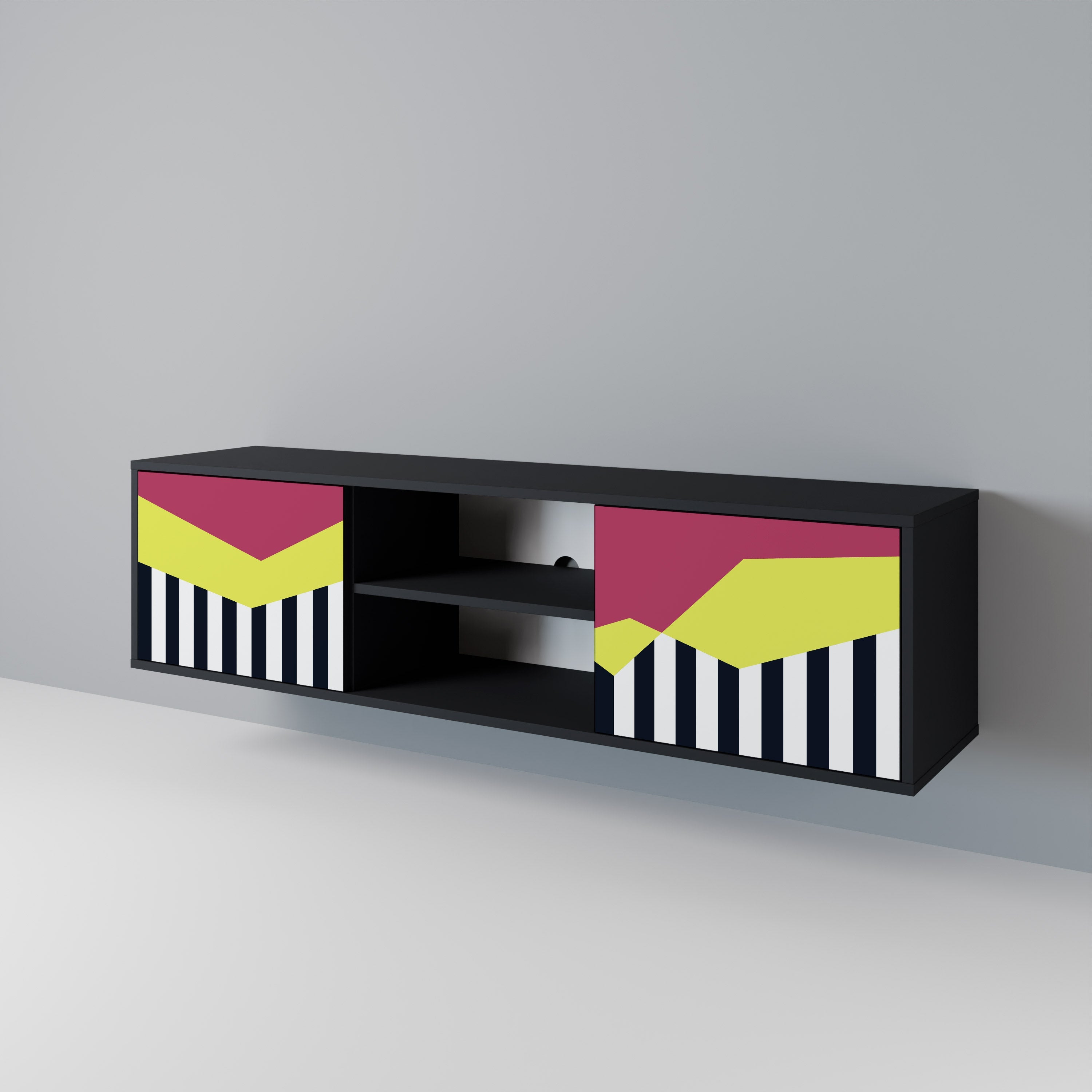 PIANO FANTASY TV-Lowboard mit 2 Türen in Schwarz