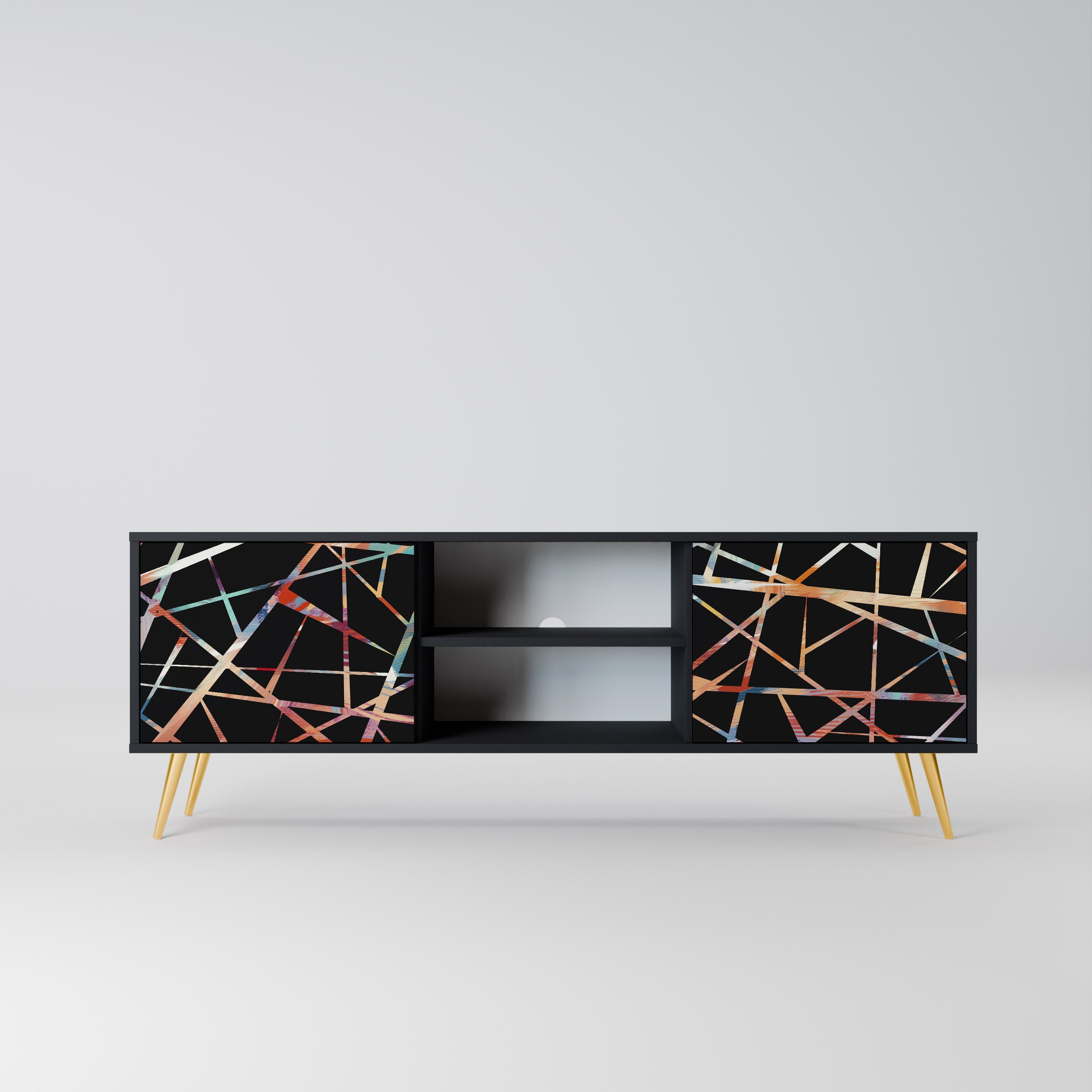 POLYGON VERVE TV-Lowboard mit 2 Türen in Schwarz