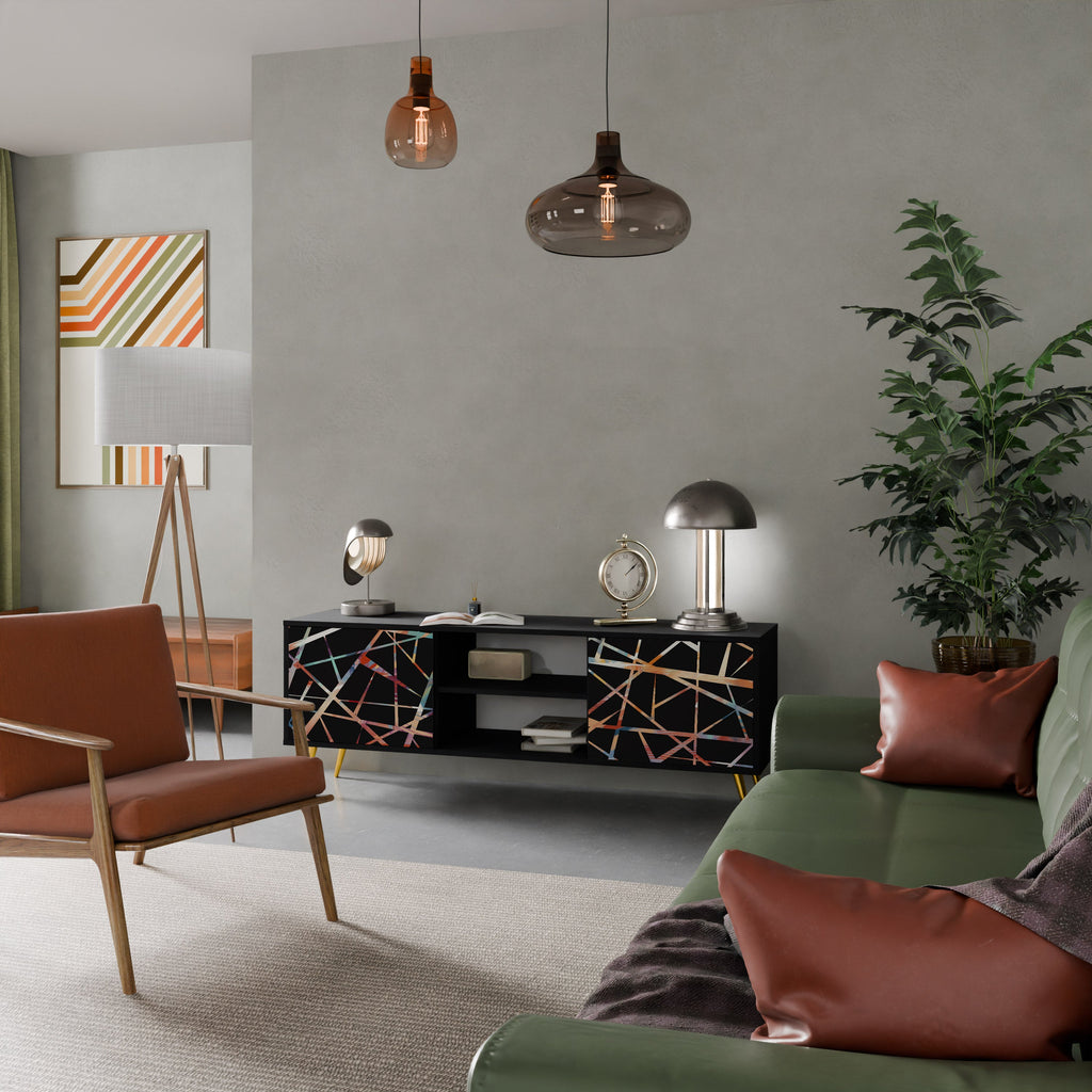 POLYGON VERVE TV-Lowboard mit 2 Türen in Schwarz