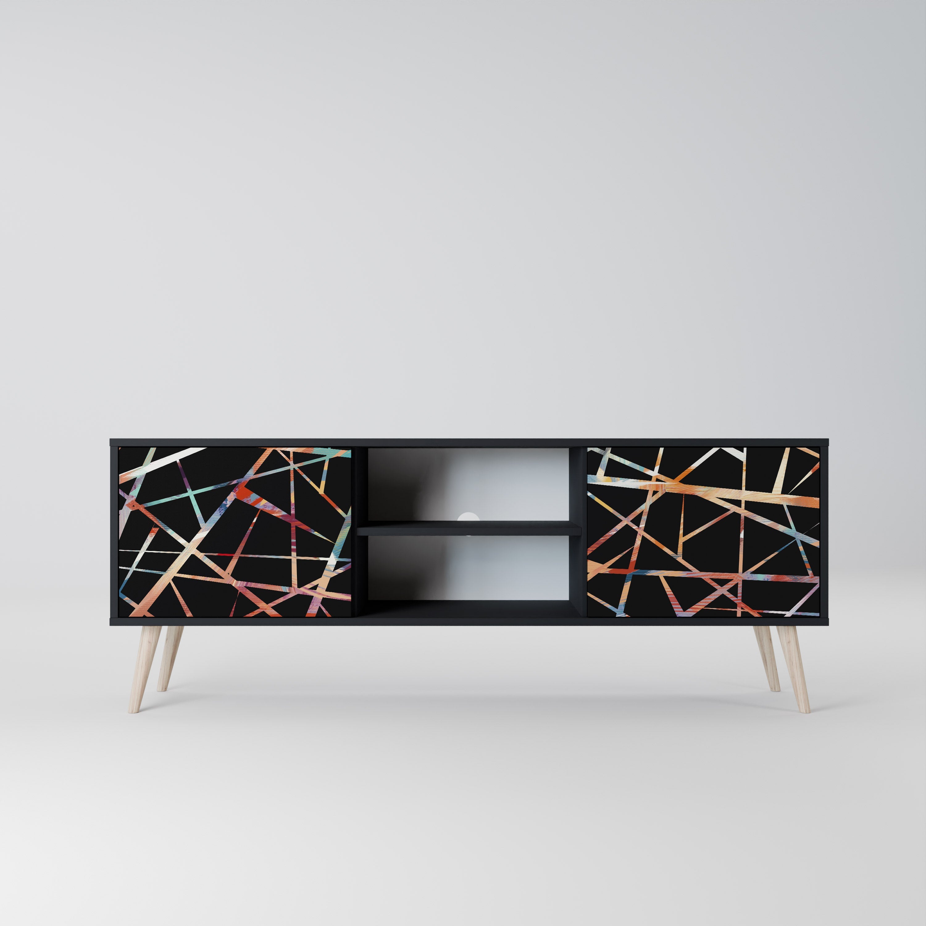 POLYGON VERVE TV-Lowboard mit 2 Türen in Schwarz