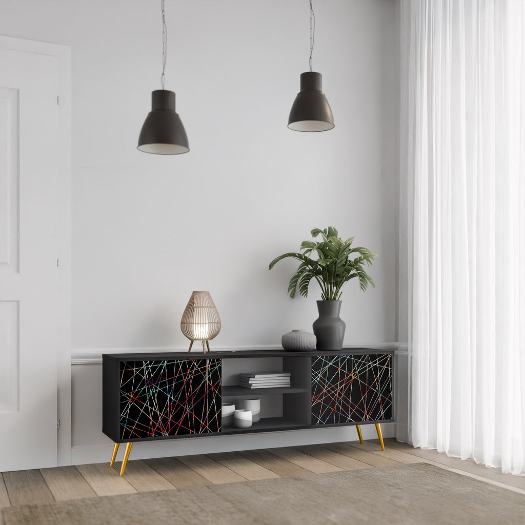 LUMINOUS SNARE TV-Lowboard mit 2 Türen in Schwarz