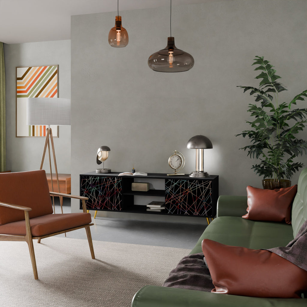 LUMINOUS SNARE TV-Lowboard mit 2 Türen in Schwarz