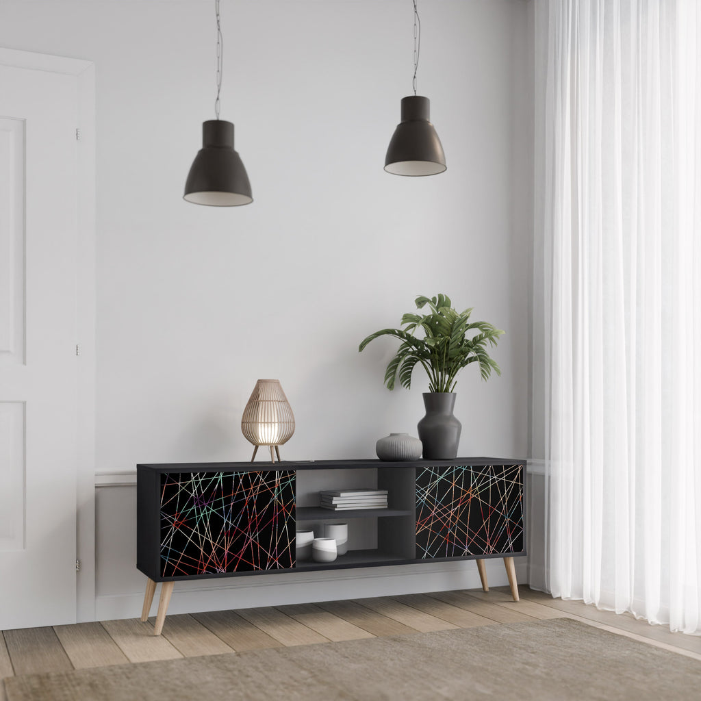 LUMINOUS SNARE TV-Lowboard mit 2 Türen in Schwarz