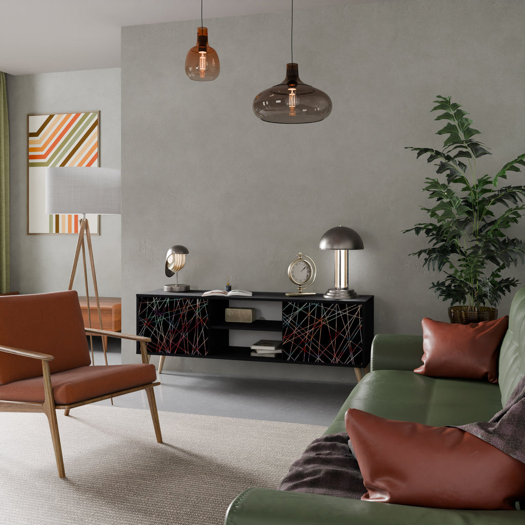 LUMINOUS SNARE TV-Lowboard mit 2 Türen in Schwarz