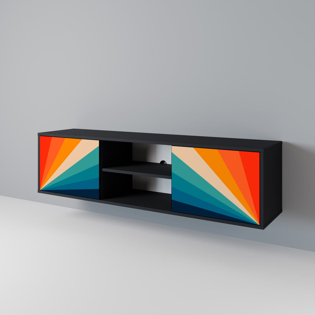 PRISM CONCUSSION TV-Lowboard mit 2 Türen in Schwarz