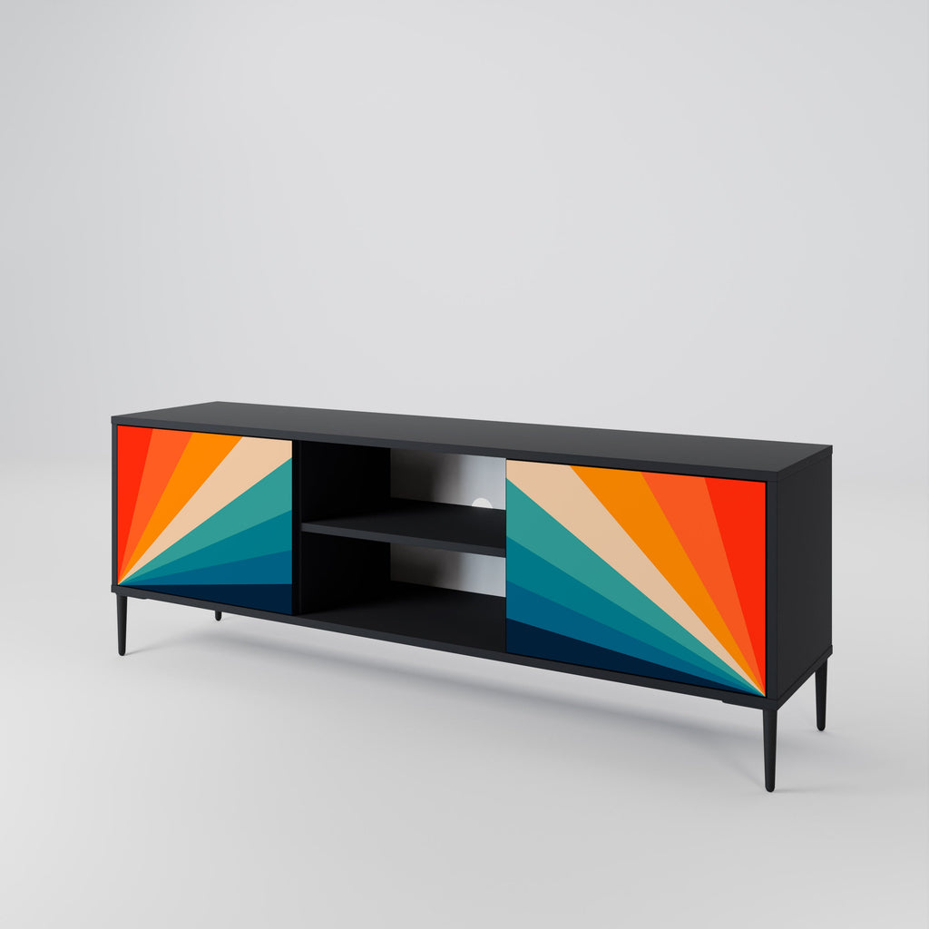 PRISM CONCUSSION TV-Lowboard mit 2 Türen in Schwarz