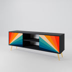 PRISM CONCUSSION TV-Lowboard mit 2 Türen in Schwarz