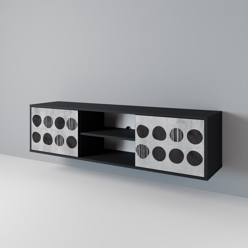 GHOSTLY GRADIENTS TV-Lowboard mit 2 Türen in Schwarz