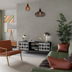 GHOSTLY GRADIENTS TV-Lowboard mit 2 Türen in Schwarz