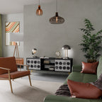 GHOSTLY GRADIENTS TV-Lowboard mit 2 Türen in Schwarz