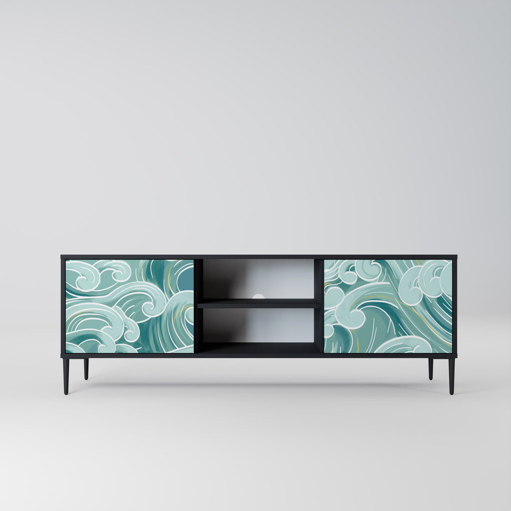 ASIAN SWAY TV-Lowboard mit 2 Türen in Schwarz