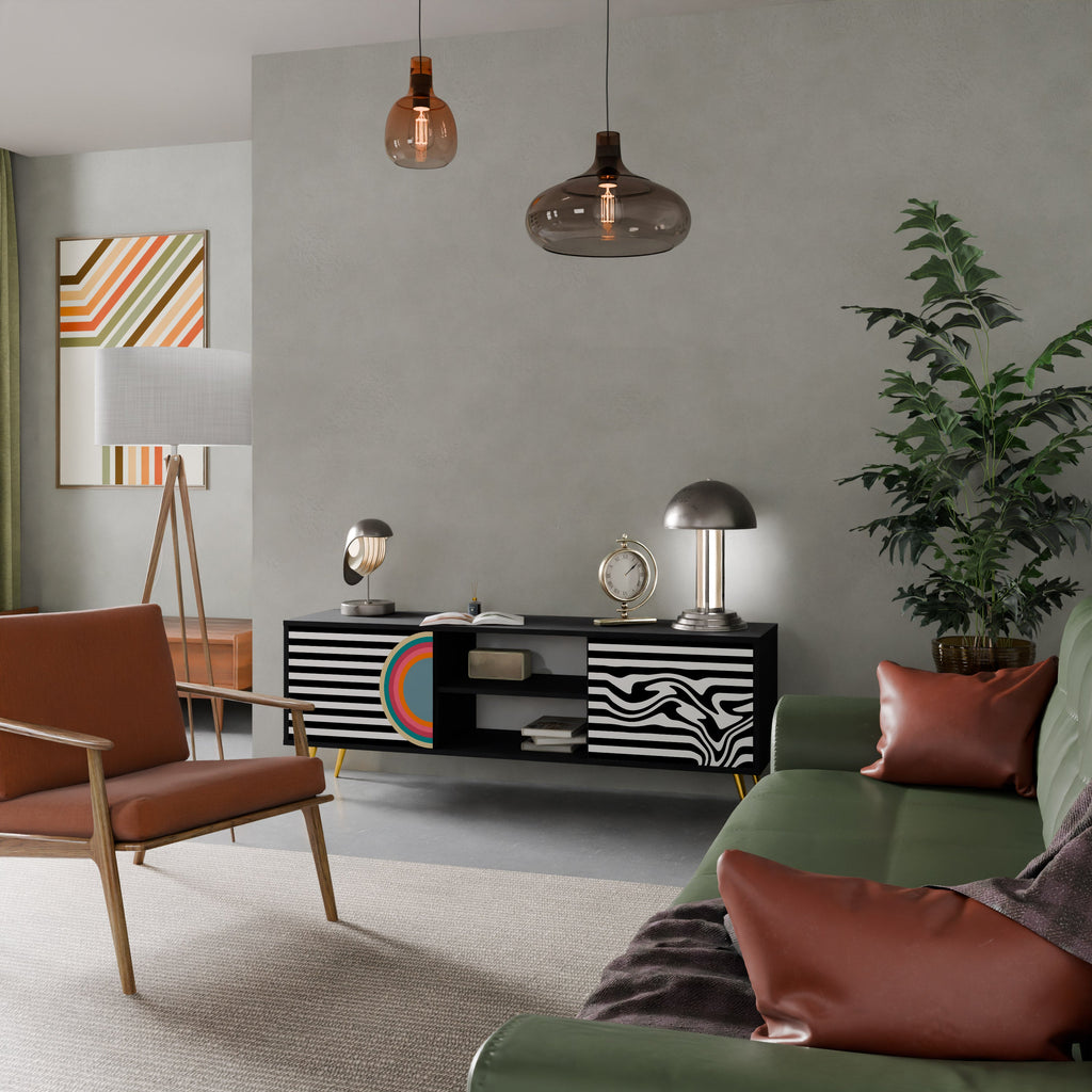 SPECTRA SHOWCASE TV-Lowboard mit 2 Türen in Schwarz