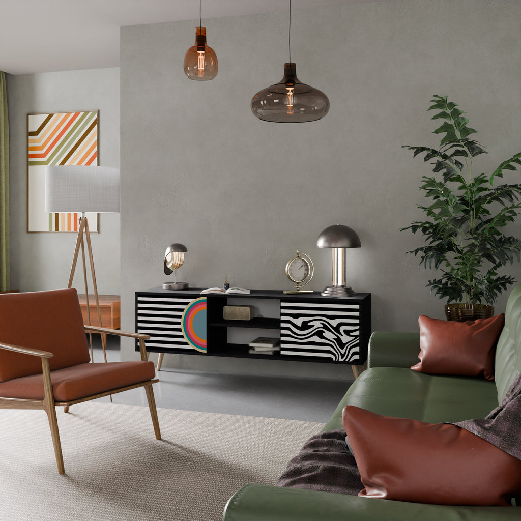 SPECTRA SHOWCASE TV-Lowboard mit 2 Türen in Schwarz