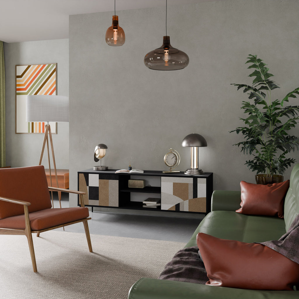 DELICATE MEMENTO TV-Lowboard mit 2 Türen in Schwarz