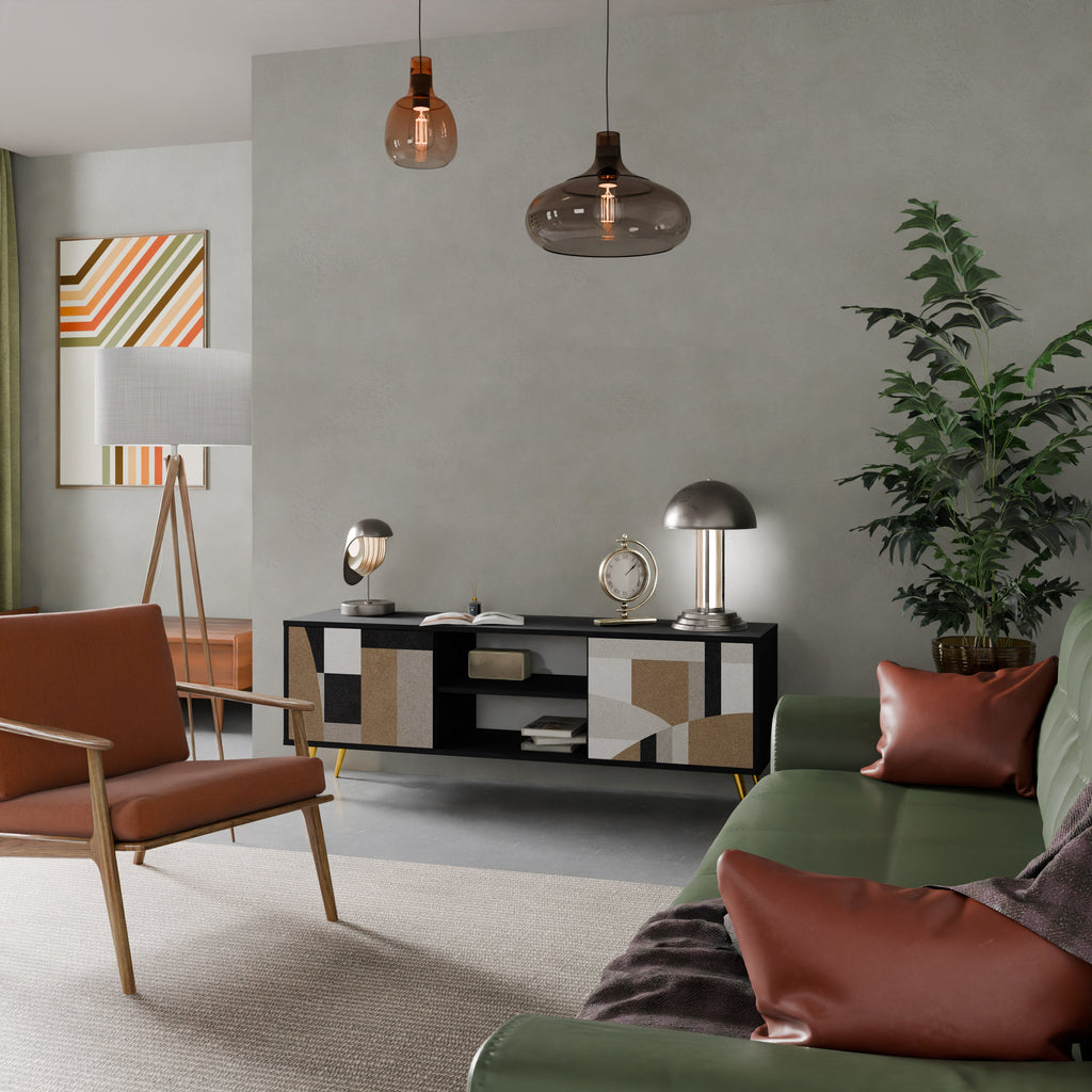 DELICATE MEMENTO TV-Lowboard mit 2 Türen in Schwarz