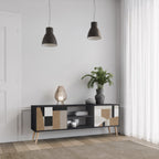 DELICATE MEMENTO TV-Lowboard mit 2 Türen in Schwarz