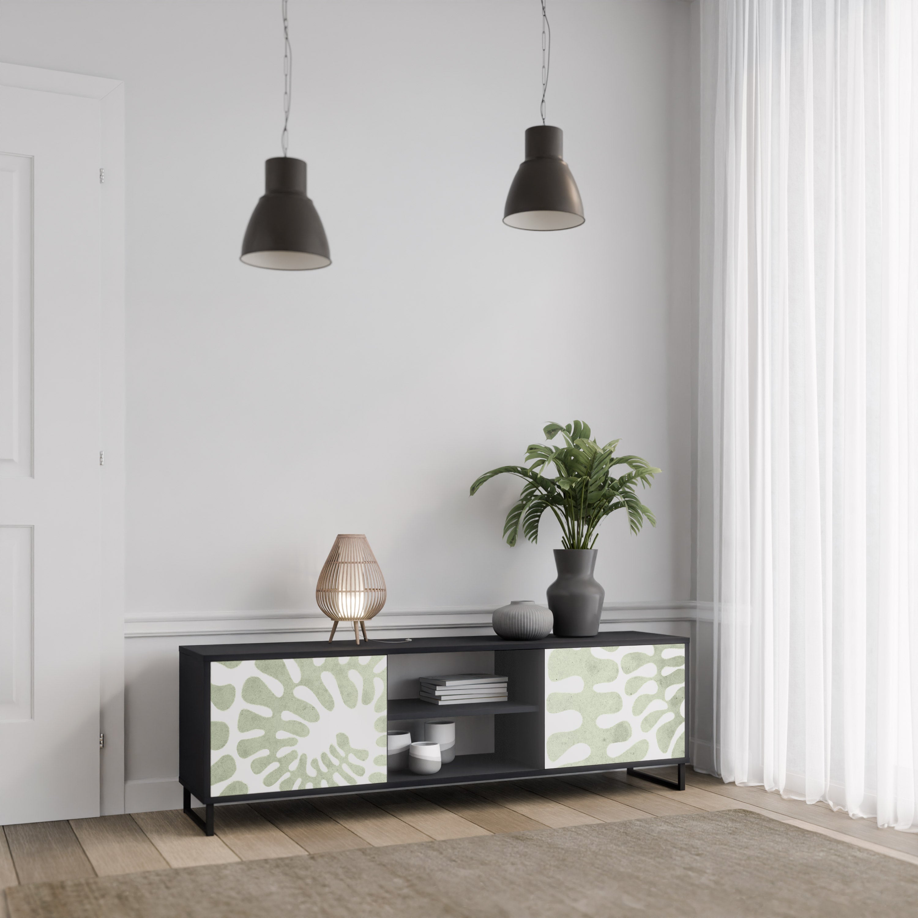 HELIX DANCE TV-Lowboard mit 2 Türen in Schwarz