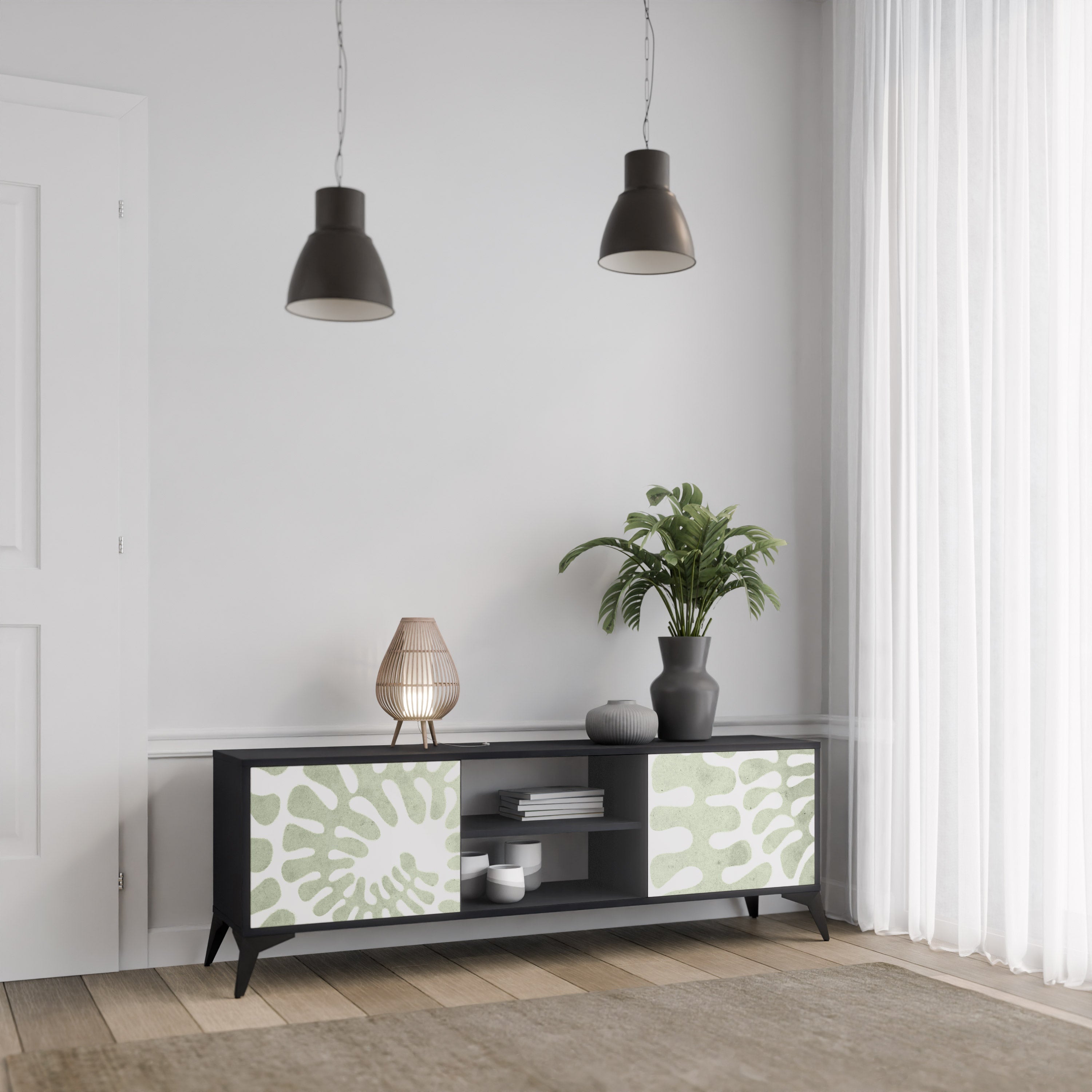 HELIX DANCE TV-Lowboard mit 2 Türen in Schwarz