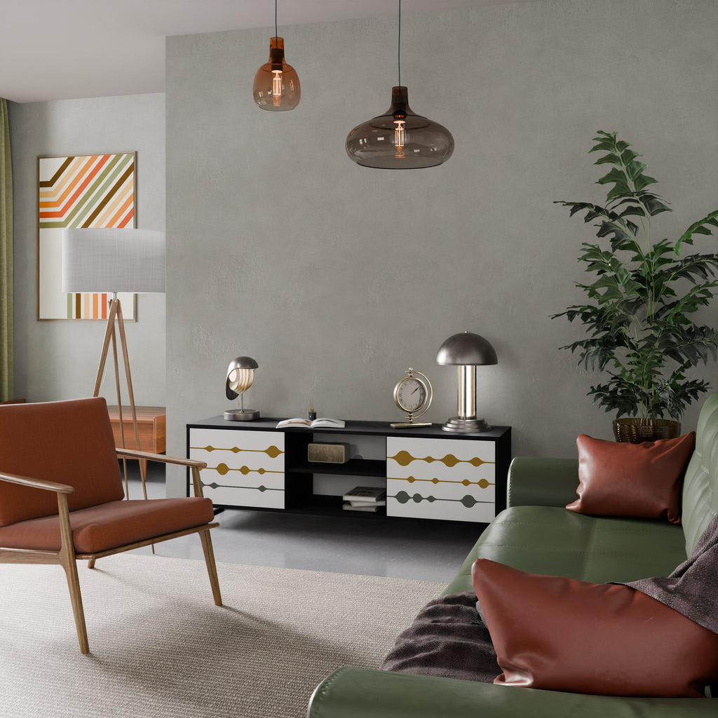 VIVID TONE TV-Lowboard mit 2 Türen in Schwarz