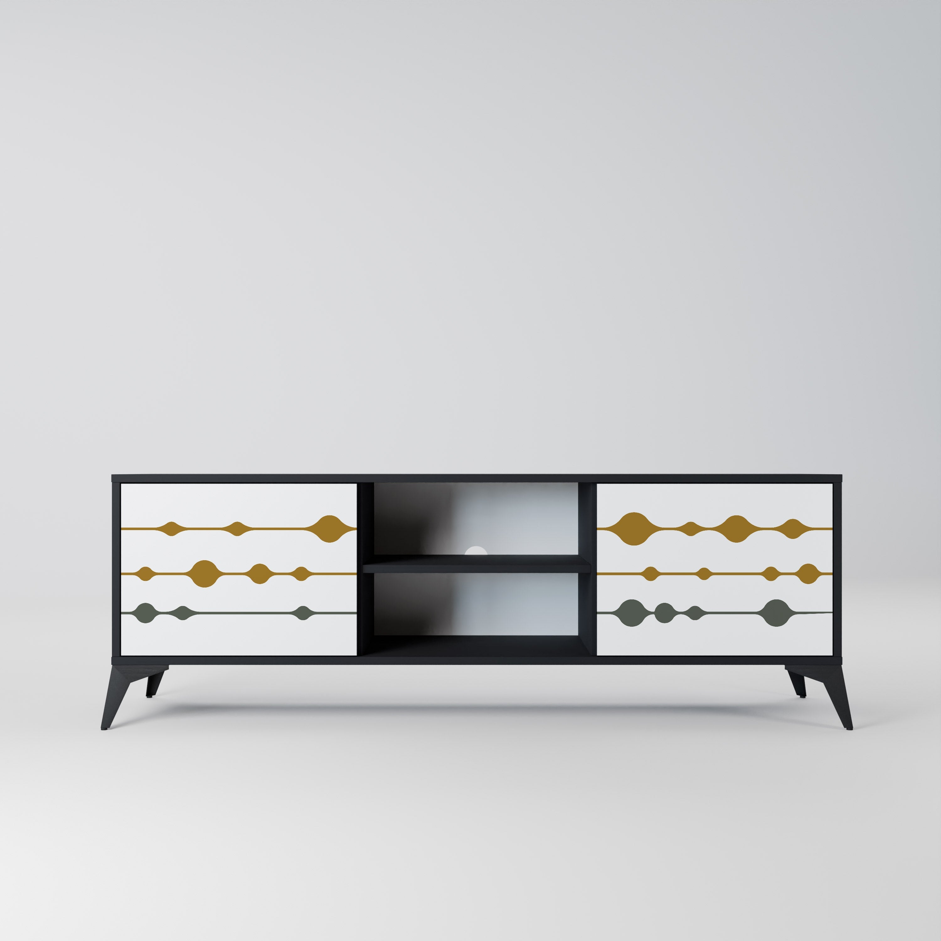 VIVID TONE TV-Lowboard mit 2 Türen in Schwarz