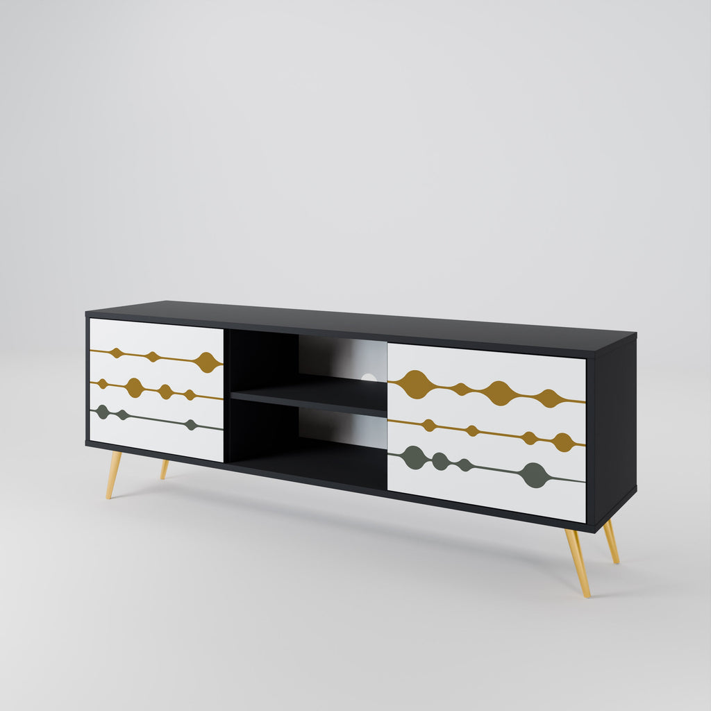 VIVID TONE TV-Lowboard mit 2 Türen in Schwarz