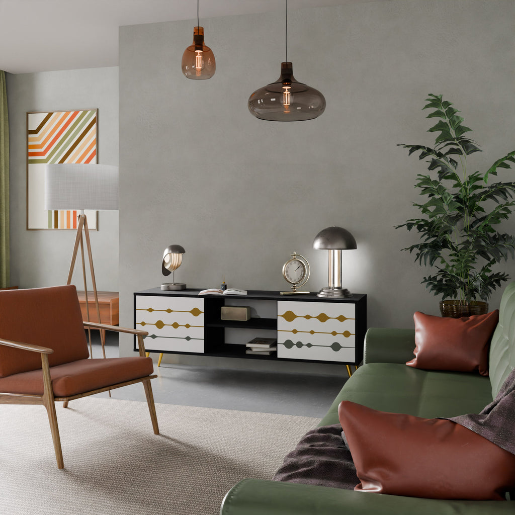 VIVID TONE TV-Lowboard mit 2 Türen in Schwarz